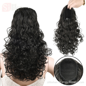 18 Inch Drawstring Ponytail Claw Clip On Extension Curly Kinky Wave Long Drawstring Ponytail Hair pieces for Black Women